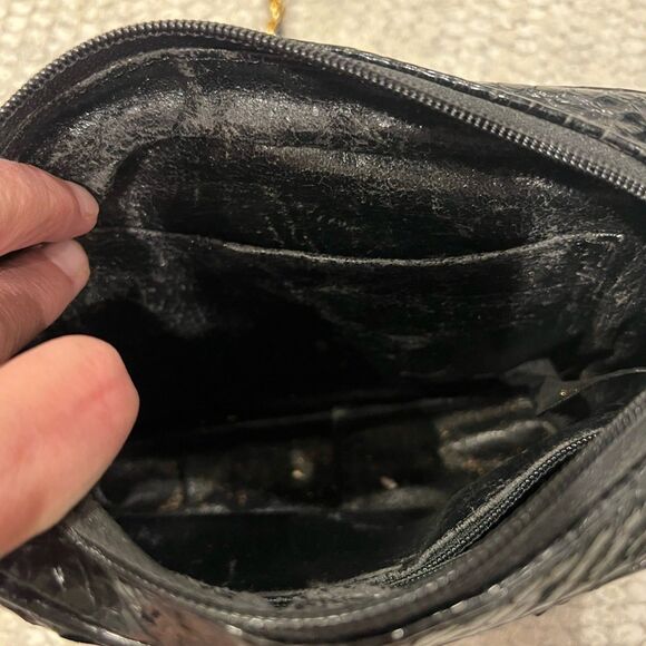 Vintage Black Maryann Rosenfeld Snakeskin Evening Bag with Chain Strap & Tassel - Picture 7 of 7